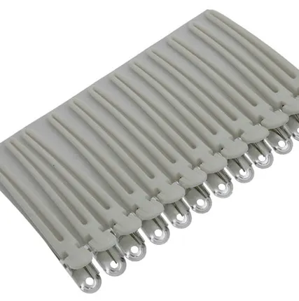 Фото №0 Зажимы для волос алюминиевые, нейлон 12 шт белые Sibel