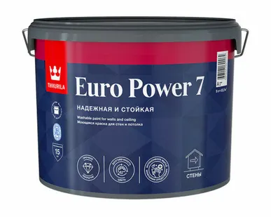 фото Краска TIKKURIILA EURO POWER 7 белая 9 л