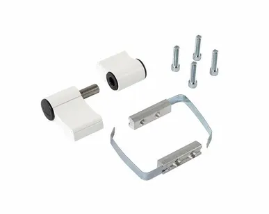 фото Петля дверная втулочная 2-х секционная, м/о 63 мм, крепление на хол. профиль, бел. 9016