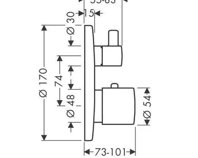 фото Hansgrohe Ecostat S смеситель термостат с запорным/переключающим вентилем