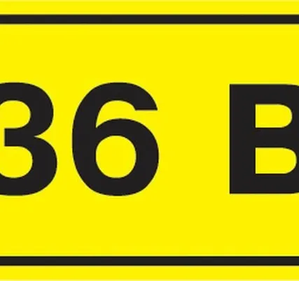 Фото №0 Этикетка самоклеящаяся 40х20 мм, символ "36В" YPC10-...