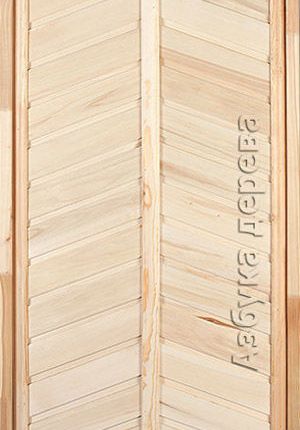 Фото №0 Банная дверь из липы и кедра 5 DoorWooD