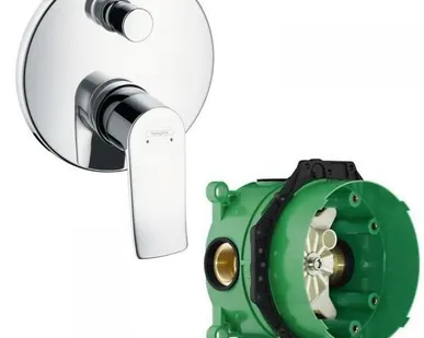 фото Смеситель HANSGROHE Metris для ванны к ibox universal, хром - 31493000