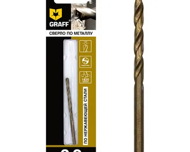 фото Сверло GRAFF Р6М5К5 по нержавеющей стали, 3.2мм