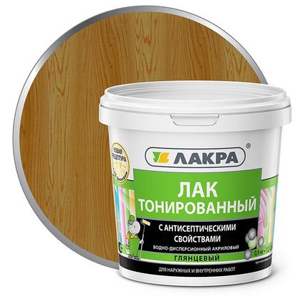 Фото №0 Лак тонированный акриловый 0.9кг Дуб, Лакра
