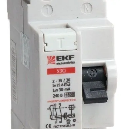 Фото №0 УЗО ВДТ 2п 16А 30мА УЗО АС EKF