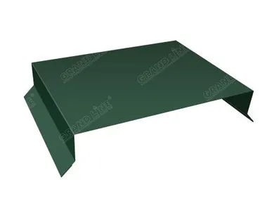 фото Парапетная крышка прямая 250мм 0,45 PE с пленкой RAL 6005 зеленый мох