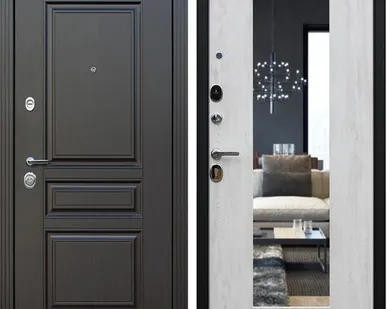 фото Входная дверь Гермес NEW венге-зеркало сосна белая АСД