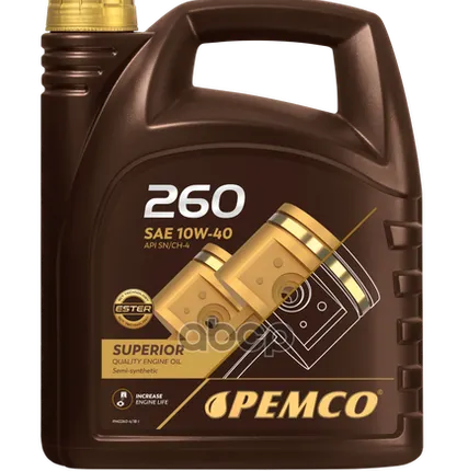 Фото №0 PEMCO 10W-40 Sn/Ch-4, A3/B4 4Л (Полусинт. Мотор. Масло)