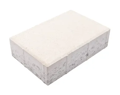 фото Тротуарная плитка Берит Прямоугольник Белая 300х200х80 на белом цементе