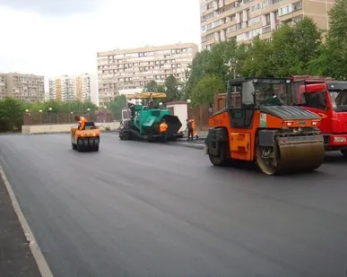 фото Строительство дорог в Кубинке