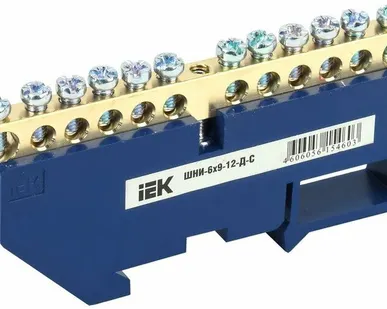 фото Шина IEK Шина N "ноль" ШНИ-6х9-12-Д-С (YNN10-69-12D-K07)