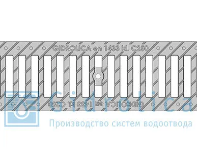фото Решетка чугунная оцинкованная щелевая DN100