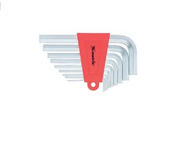 фото Набор ключей имбусовых HEX, 1.5-10 мм, CrV, 9 шт, коротких, с сатиновым покрытием Matrix