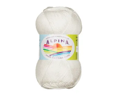 фото Пряжа ALPINA "ORGANICA" 80% хлопок, 20% лён 50 г 170 м №01 БЕЛЫЙ
