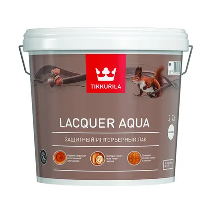 Фото №0 Лак интерьерный матовый Lacquer Aqua (Лак Аква) TIKKURILA 2,7 л бесцветный (база EP)