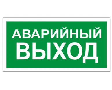 фото Знак "аврийный выход" 300*150 самоклейка