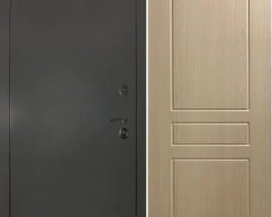 фото Входная дверь Эталон Антик серебро-К2 беленый дуб