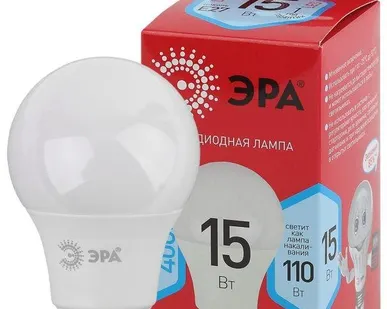 фото Лампа светодиодная A60-15W-840-E27 R (диод груша 15Вт нейт E27) (10/100/1500) ЭРА Б0046356