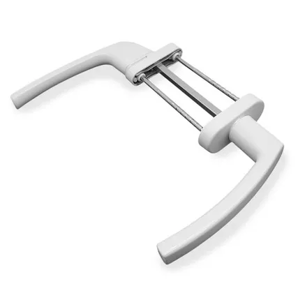 Фото №0 Ручка оконная двухсторонняя белая алюминиевая