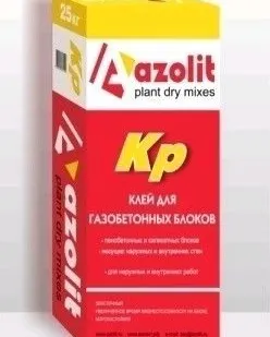 фото Клей для ячеистых блоков, лето Азолит-Кр, 25кг