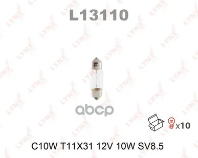фото Лампа C10w 12V Sv8.5 T11x31 LYNXauto арт. L13110