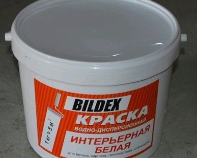 фото Краска BILDEX акриловая интерьерная белая 14 кг
