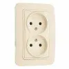фото Розетка 2-м СП Мира б/з керам. крем/крем.