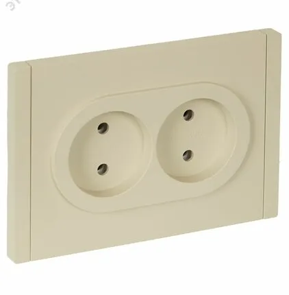 Фото №0 FORTE&PIANO Розетка 2-местная без заземления без защитных шторок безвинтовое крепление 10А FP426 ваниль IEK