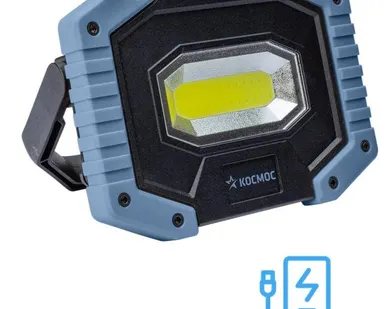 фото Фонарь-светильник аккумуляторный рабочий COB 5Вт аккум. съемн. Li-ion 18650 2х1.2А.ч Powerbank USB КОСМОС KOS701Lit