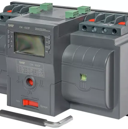 Фото №0 Рубильник реверсивный автоматизированный моноблочный (Блок автоматического ввода резерва АВР) CM-63/