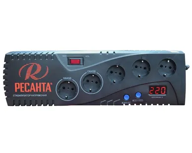 фото Стабилизаторы напряжения релейный 63/6/33 Ресанта С1500, 1400 Вт