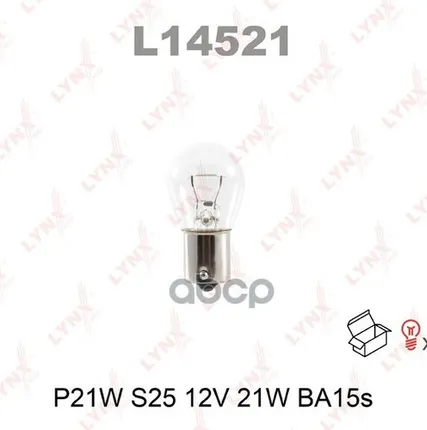 Фото №0 Лампа P21w 12V Ba15s LYNXauto арт. L14521