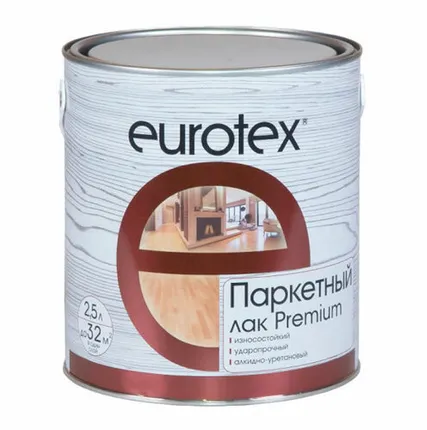 Фото №0 Лак паркетный EUROTEX-PREMIUM глянцевый, 2,5 л