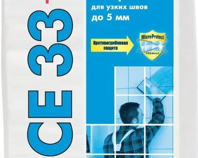 фото Затирка Ceresit CE33 белая 2кг №01 (9 шт в уп.)
