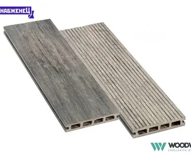 фото Террасная доска из ДПК Woodvex "Select Colorite" цвет: Бело-Серый, 146x22 мм (цена м2)