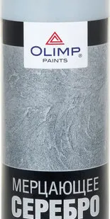 фото Лак OLIMP Лак для декоративной отделки поверхностей OLIMP 0,5 л матовый перламутровый с эффектом металла "Мерцающее серебро"