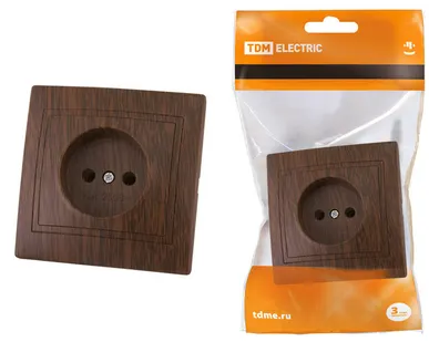 фото Розетка 2П 10А 250В "ЭКО" (бук) "Таймыр" TDM