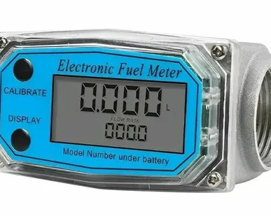 фото Цифровой турбинный расходомер воды с дисплеем и счетчиком NPT для измерения масла