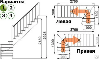 фото Лестница из сосны к001