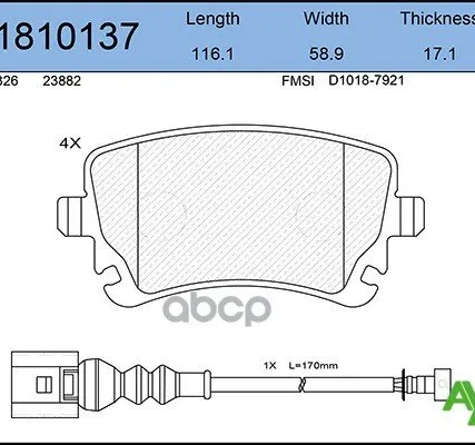 Фото №0 Колодка Тормозная 0897.00 Aywiparts Aw1810137 Задние AYWIparts арт. AW1810137