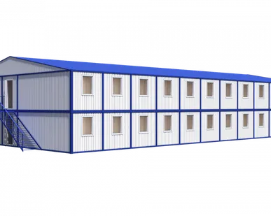фото Модульное здание общежитие на 88 человек в 2 этажа Модель: ВМ-М07 14.0 х 28.8 х 5.2