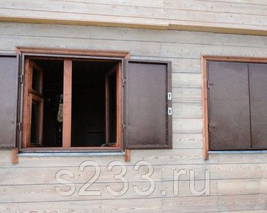 фото Ставни на окна металлические. 1400 х 1300 мм.