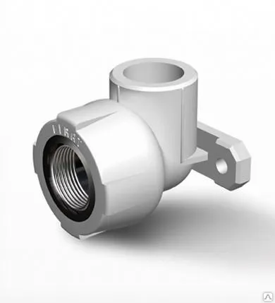 Фото №0 Угольник с креплением ВР 20х 1/2" ПП, белый, Fusitek