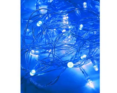 фото Гирлянда светодиодная 80LED син. прозр. провод 8.8м (7.3+1.5) 8 режимов мигания IP20 син. Космос KOC_GIR80LED_B