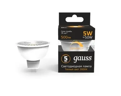 фото Светодиодная лампа Gauss Софит 5W 500Lm 3000K GU10 101506105-D