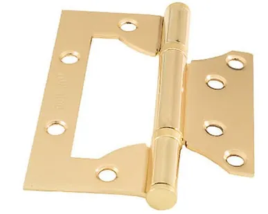 фото Петля дверная накладная 4" SOLLER золото (сталь 100*75*2) бабочка без врезки