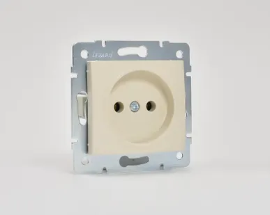 фото Механизм розетки 1-м СП KARINA 16А IP20 без заземл. термопласт крем. LEZARD 707-0388-121B