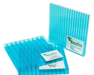 фото Сотовый поликарбонат 2100х6000х4мм (бирюза) Новаттро 0,75кг/м2