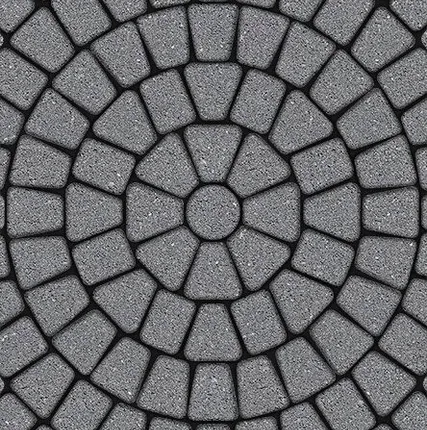Фото №0 Тротуарная плитка Выбор Классико Гранит 60 мм 3 камня круговая Серая